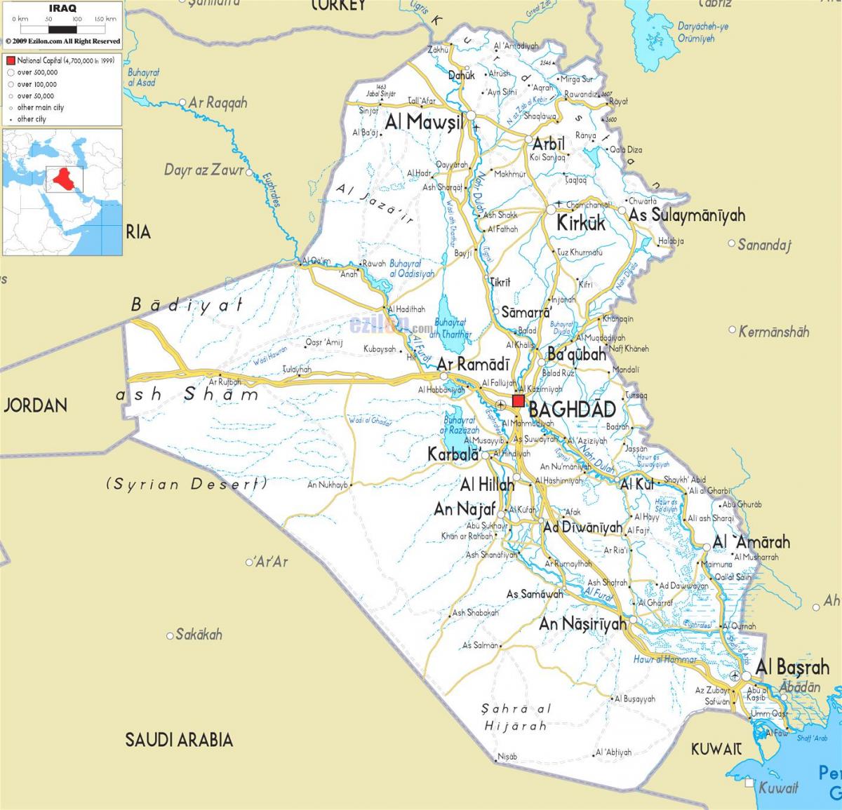 Карта на река Ирак 