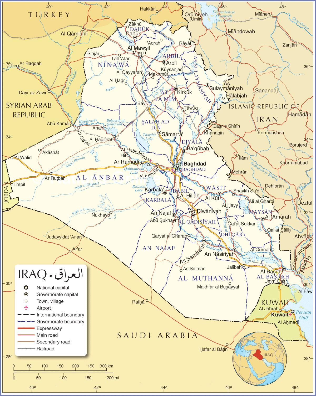 Карта на Ирак пътища
