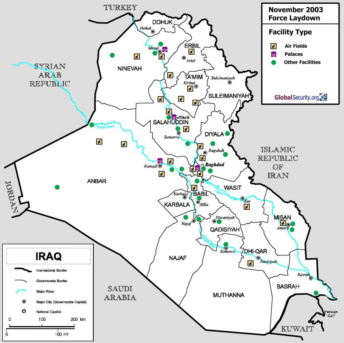 Карта на Ирак летища